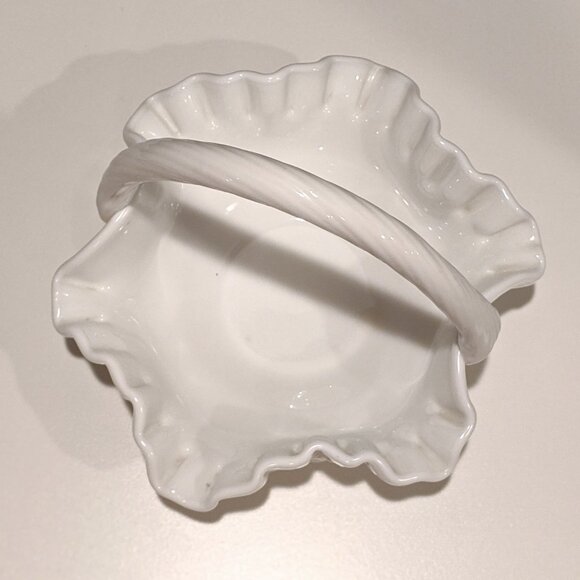 Westmoreland Milk Glass Basket with Grape Motif - Picture 4 of 6